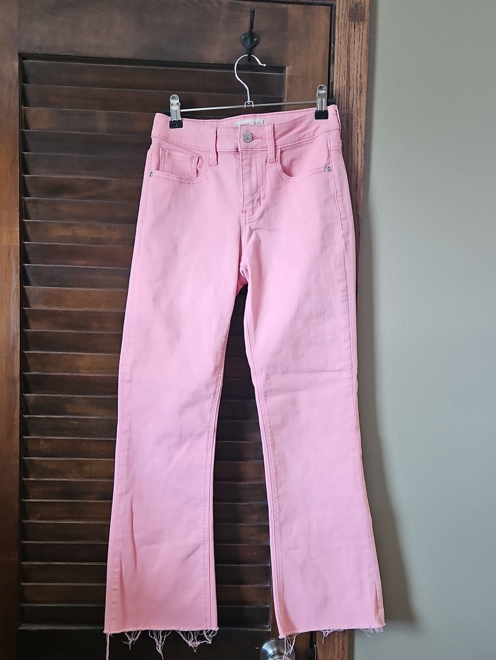High-Rise Pink Mid Rise Kick Crop Jeans for Women